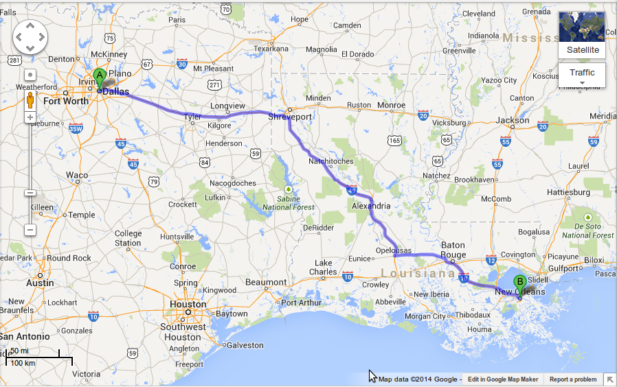 Dallas to New Orleans